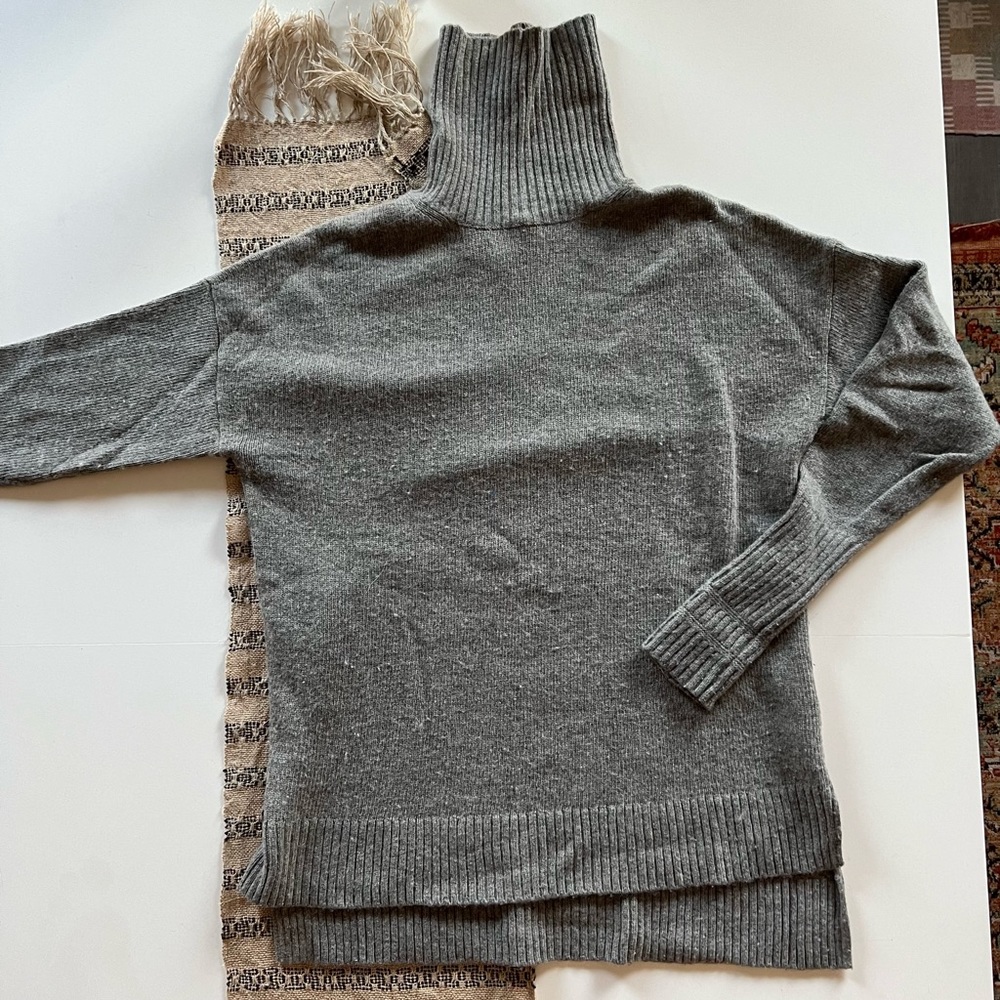 Grey wool J Crew turtleneck sweater